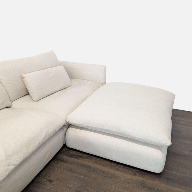 Modern Crate & Barrel Unwind Modern Beige Sectional Sofa - Spacious and Comfy For Sale - Image 3 of 6