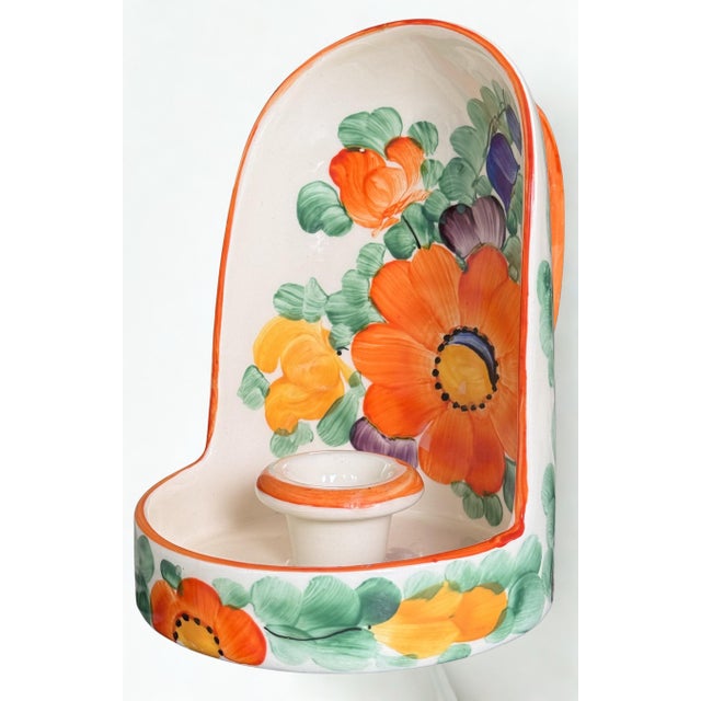 1930's Ditmar Urbach Hand Painted Chamberstick Candle Holder For Sale - Image 14 of 18