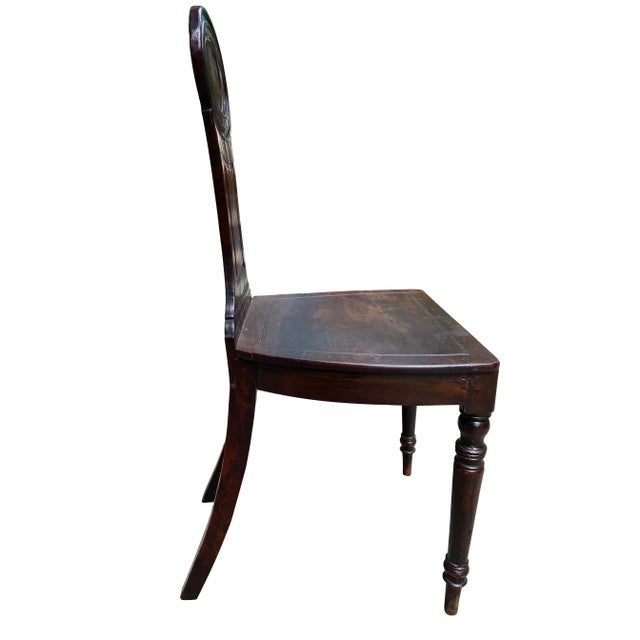 Regency Mahogany Hall Chair with Armorial Crest For Sale In Boston - Image 6 of 13