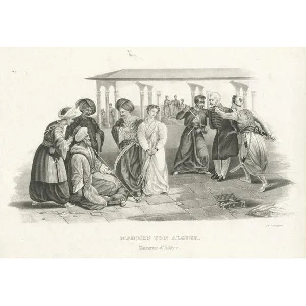 Honegger, Moors of Algiers, Algeria, Steel Engraved Print For Sale - Image 3 of 6