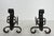 Mid-Century Modern Pair of 1950s Cast Iron and Wrought Iron Andirons Representing a Belt For Sale - Image 3 of 12