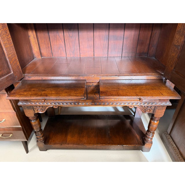 Carved Oak Drinks Cupboard, 1970s For Sale - Image 4 of 8