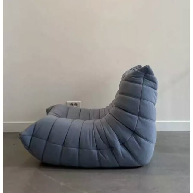 Ligne Roset Blue Togo Lounge Chair by Michel Ducaroy for Ligne Roset, 1973 For Sale - Image 4 of 11