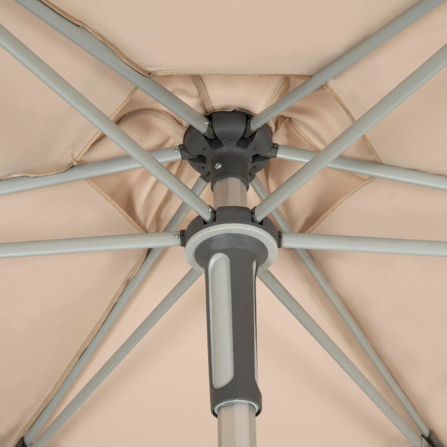 Modern Resistant 9 Ft Easy Glide Market Umbrella in Beige For Sale - Image 3 of 6