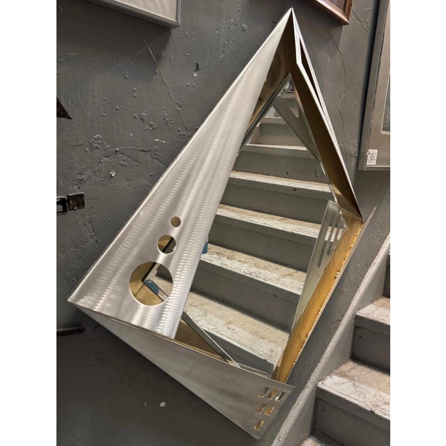 Postmodern Post-Modern Geometric Diamond Shaped Mirror For Sale - Image 3 of 6