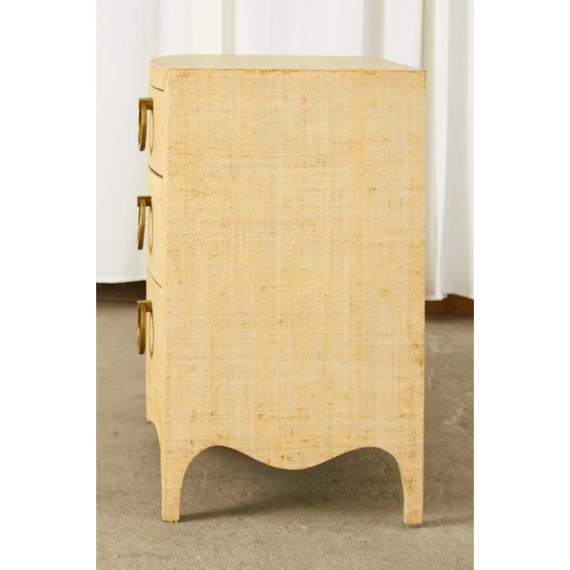 Karl Springer Style Raffia Grasscloth Clad Commode Chest For Sale - Image 11 of 13