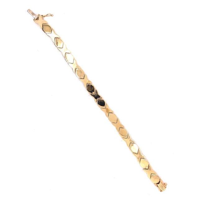 Metal 14 Karat Yellow Gold Fancy Link Bracelet For Sale - Image 7 of 10