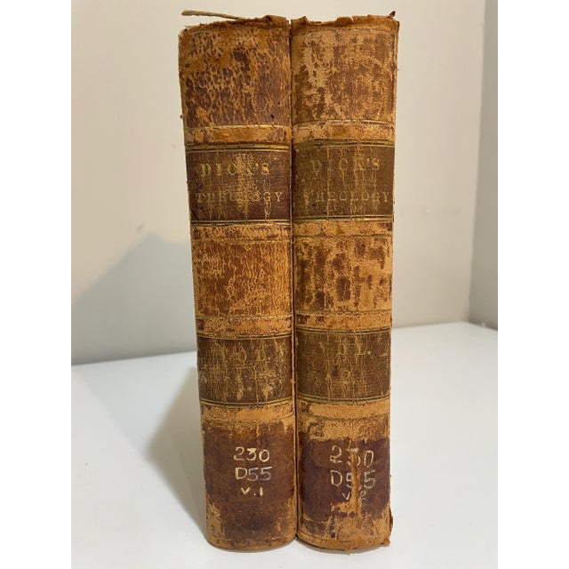 Antique Leather Books - Set of 2 - 1840 For Sale - Image 10 of 10
