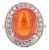 17.11 Carat Mandarin Garnet Diamond White Gold Cocktail Ring, Size 7 For Sale