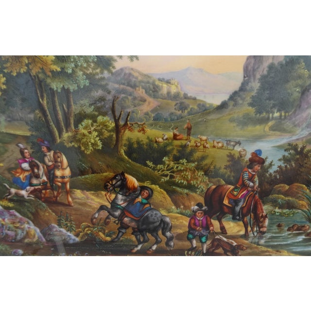 Andre Alfred, Animated Landscape, 1834, Painting on Paris Porcelain For Sale - Image 6 of 18