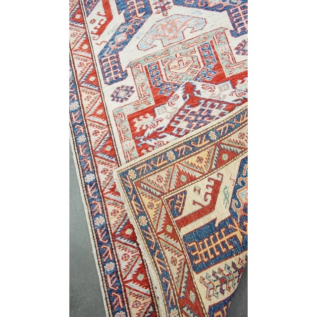 Vintage Colorful Rug with Pattern For Sale - Image 6 of 8