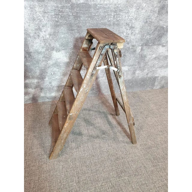 1970s Vintage Wood Step Painters Ladder, 1970s For Sale - Image 5 of 14