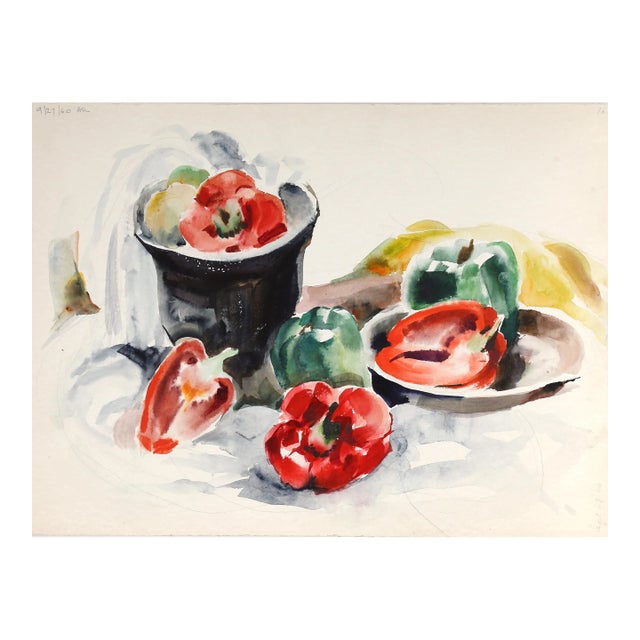 1960s "Still Life P5.56" Watercolor Painting by Eve Nethercott For Sale