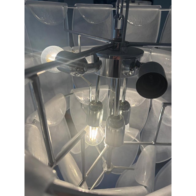 Contemporary Modern Green "Petals" Murano Style Glass Chandelier For Sale - Image 16 of 16