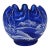 Vintage Fenton Art GLASS-Winter Scene-Cobalt Ruffled Rose Bowl For Sale