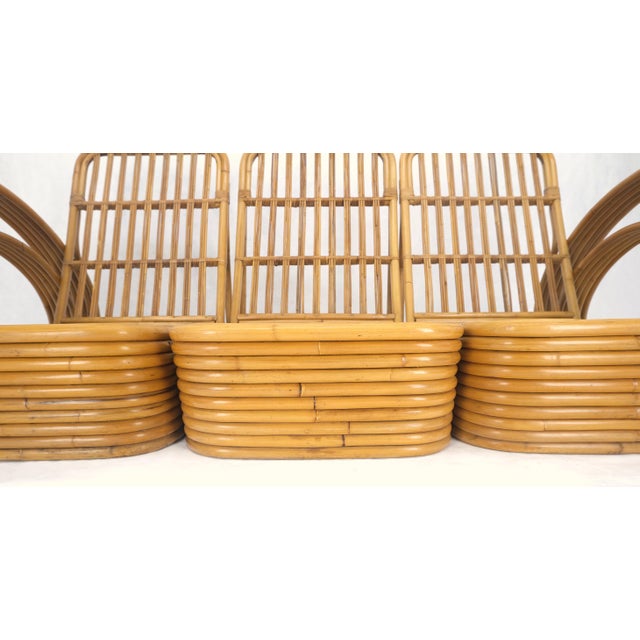 New Upholstery Paul Frankl Rattan Living Room Tank Chair Set MINT! For Sale - Image 17 of 17
