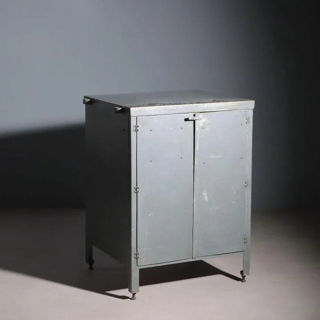 Industrial Metal and Wood Cabinet, 1960s For Sale - Image 12 of 12