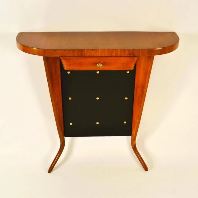 Italian Demi Lune Console Table in Wood, 1950s For Sale - Image 12 of 13
