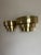Pair Vintage Brass Mid Century Modern Cascade Art Deco Sconces. Some vintage wear. H: 7 inches W: 12 inches D: 6.5 inches