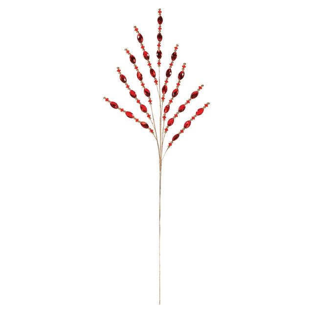 Bring a touch of elegance to your holiday decor with the Red Jewel Bead Spray. These stunning sprays combine deep red...