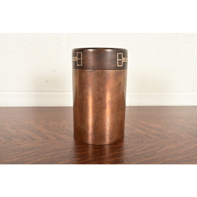 Bronze Heintz Arts & Crafts Sterling Silver on Bronze Humidor For Sale - Image 8 of 12