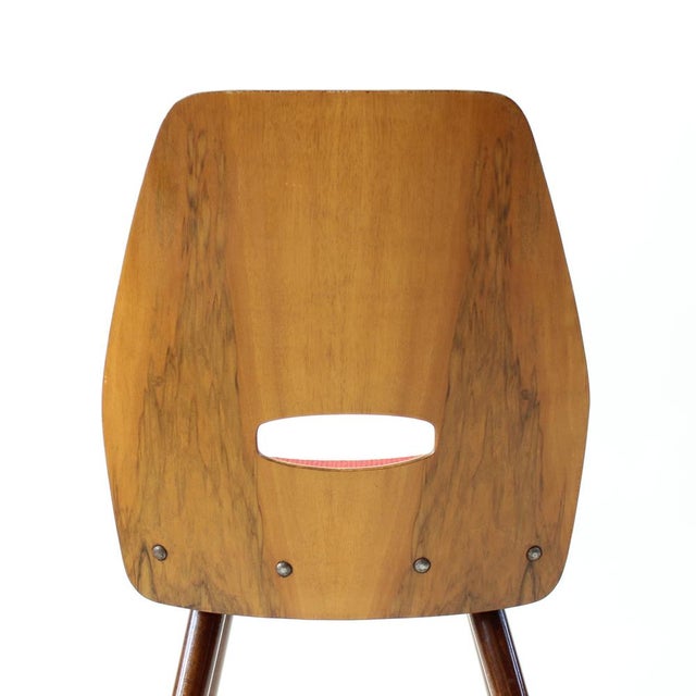 Walnut Veneer Dining Chairs by František Jirák for Tatra, 1960s, Set of 4 For Sale - Image 4 of 14