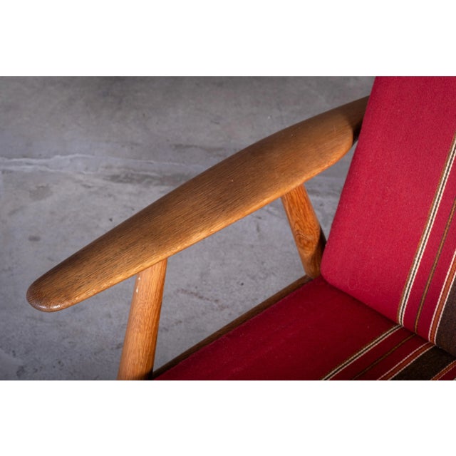 Red Vintage Danish GE 240 Chair in Oak by Hans J. Wegner for Getama, 1960s For Sale - Image 8 of 12