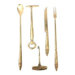 Brass Bar Tools - Set of 6 For Sale