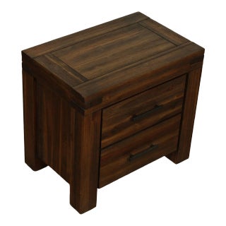 Modern Rustic 2 Drawer Nightstand For Sale