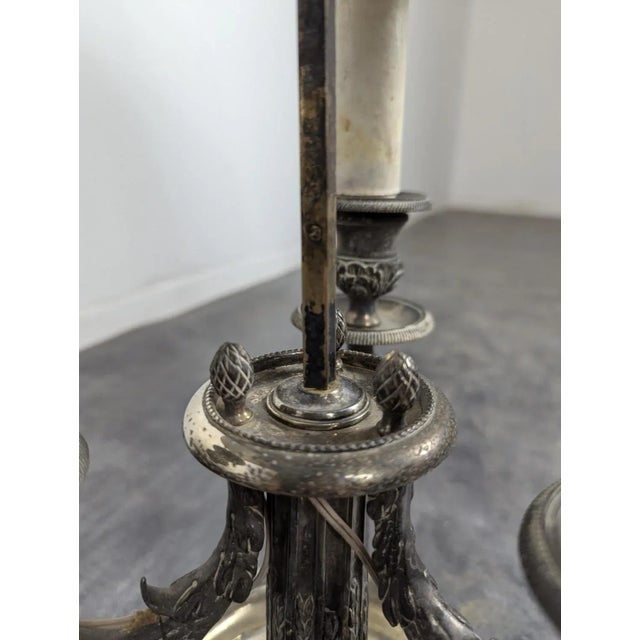 Brown Louis Style Bouillote Lamp in Silvered Bronze For Sale - Image 8 of 10