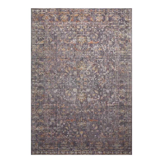 Chris Loves Julia x Loloi Rosemarie Graphite / Multi 3'-7" x 5'-7" Accent Rug For Sale