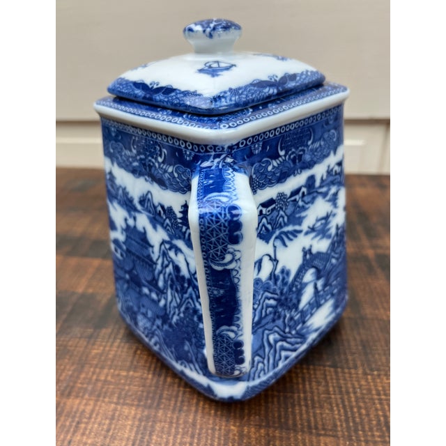 1980s Blue Willow Teapot Ringtons LTD Tea Merchants Blue White Collectible For Sale In Philadelphia - Image 6 of 13