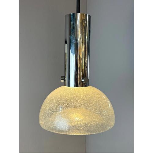 Chrome and Frosted Glass Pendant Lamp by Herbert Proft for Limburg For Sale - Image 11 of 11