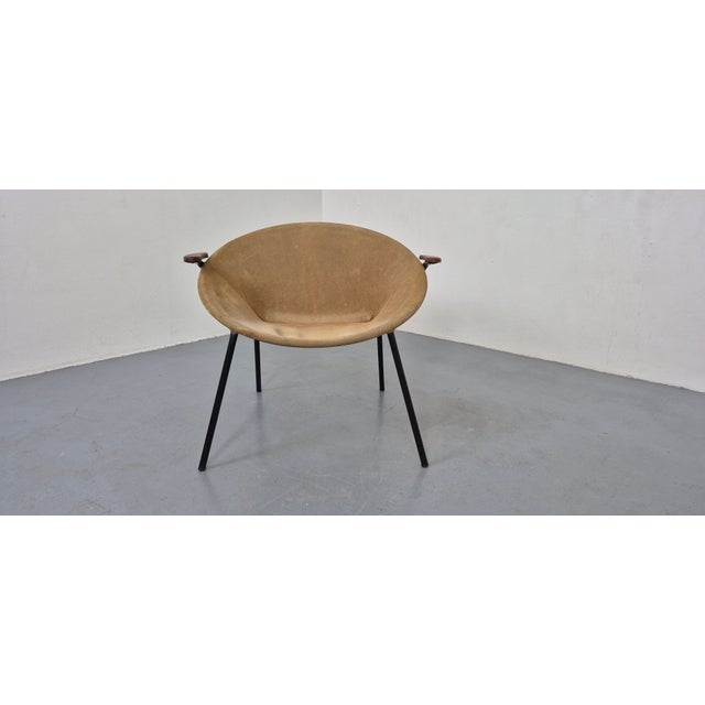 Sueded Balloon Chair by Hans Olsen for Lea Furniture, Denmark, 1950s For Sale - Image 18 of 18
