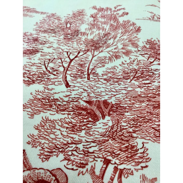 Waverly Cotton Satin Twill Woodland Toile Linen Upholstery Fabric For Sale - Image 4 of 9