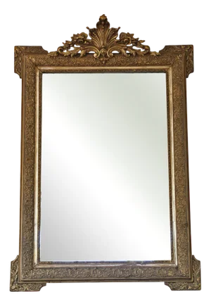 Large Antique Gilt Overmantle Wall Mirror, 1890s