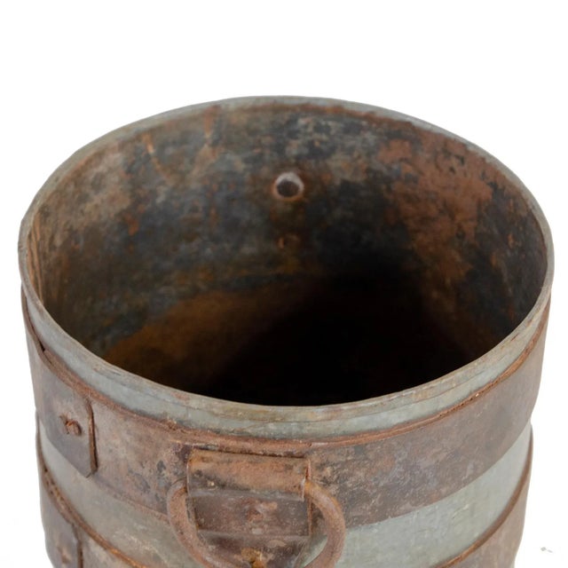Indian Vintage Indian Iron Bucket For Sale - Image 3 of 5