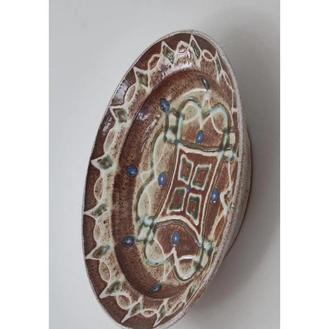 1960s Scandinavian Modern Ceramic Wall Dish attributed to Kingo Denmark, 1960s For Sale - Image 5 of 12
