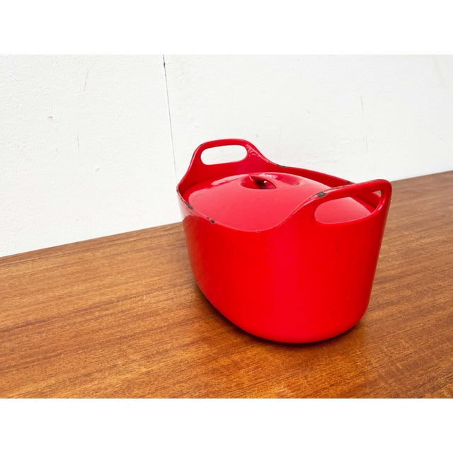 Mid-Century Modern Red Enamel Cast Iron Pot by Timo Sarpaneva for Rosenlew of Finland, 1960s For Sale - Image 18 of 18
