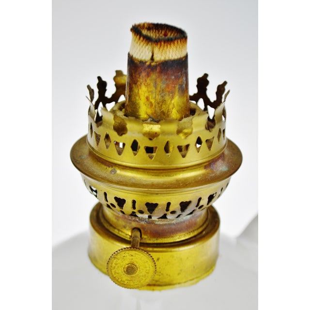 Vintage White Glazed Ceramic Oil Lamp Chairish