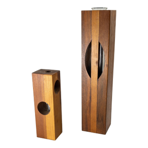 Mid-Century Modern Black Walnut Flower Bud Vases