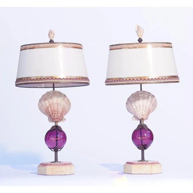 Early 21st Century Shell Lamps With Murano Glass For Sale - Image 5 of 5
