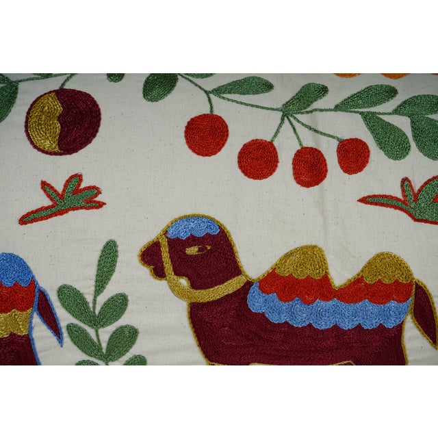 Uzbek Suzani Pillow Cover - A Pair For Sale - Image 4 of 5