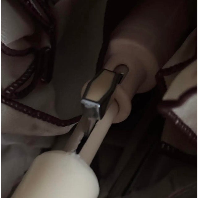 French Shit, It's Raining! (Merde, II Pleut) 1940s French Ruffled Umbrella With Handwritten Inscription For Sale - Image 3 of 3