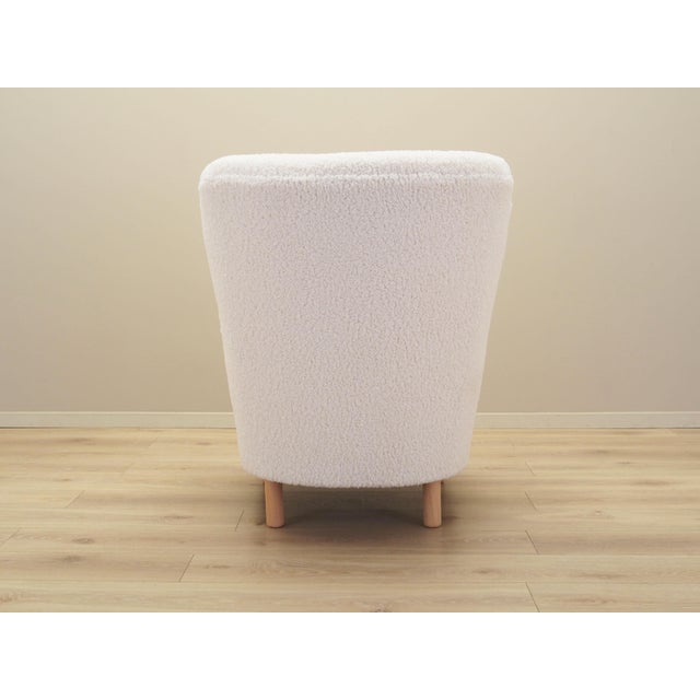 Scandinavian White Armchair For Sale - Image 6 of 11