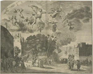 Arrival of the English King Charles II from Delft in the Hague, 1660, Paper