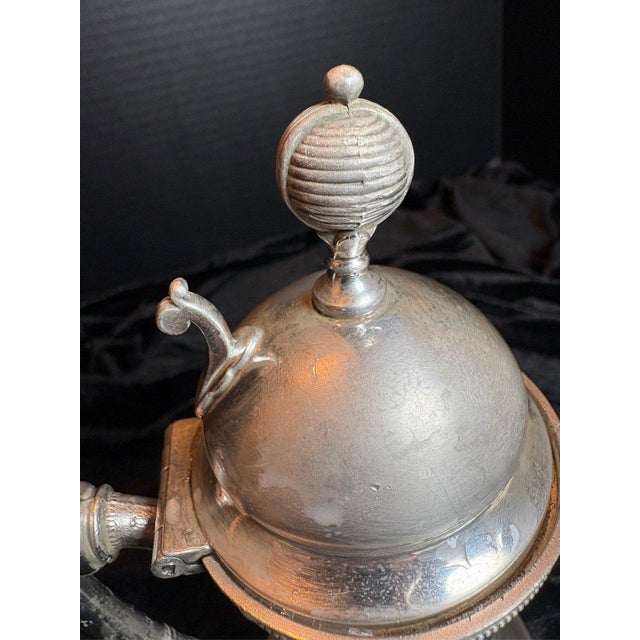 Rogers Smith & Co Quadruple Plate Silver Syrup Pitcher Floral Meriden For Sale - Image 4 of 9