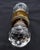 Metal Vintage Faceted Glass Brass Passage Door Knob Set For Sale - Image 7 of 8