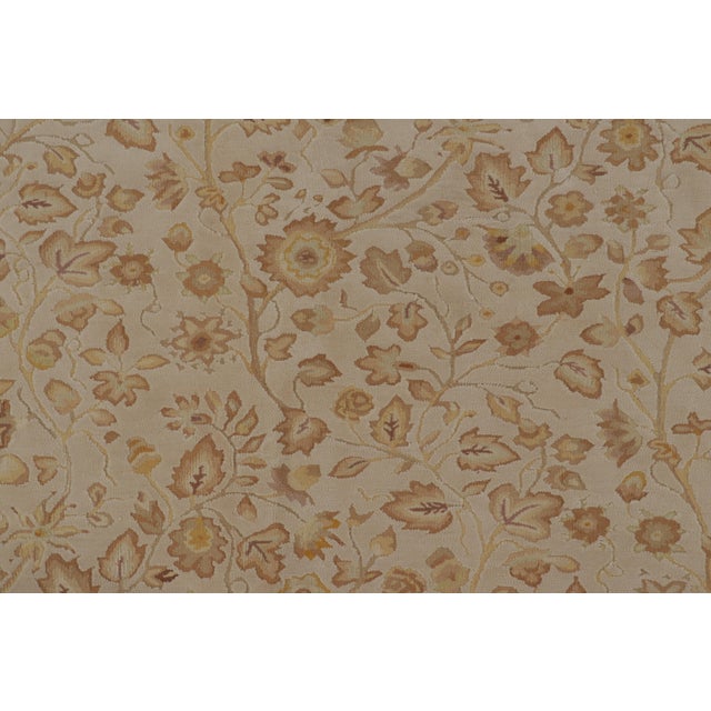 Textile Rug & Kilim’s Tudor Style Rug in Cream With Beige-Brown Floral Patterns For Sale - Image 7 of 10