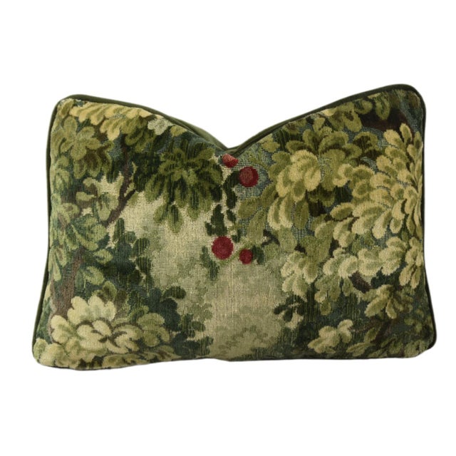 Scalamandre Velvet Marley Botanical Tapestry Feather/Down Pillow For Sale In Los Angeles - Image 6 of 6